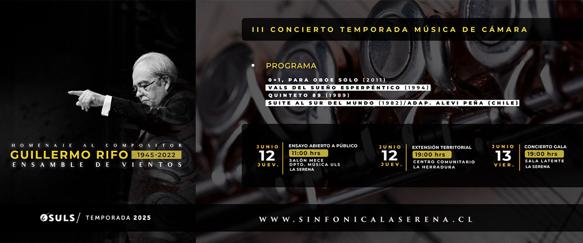 Ensamble de vientos OSULS ofrecerá memorable homenaje al maestro Guillermo Rifo Suárez