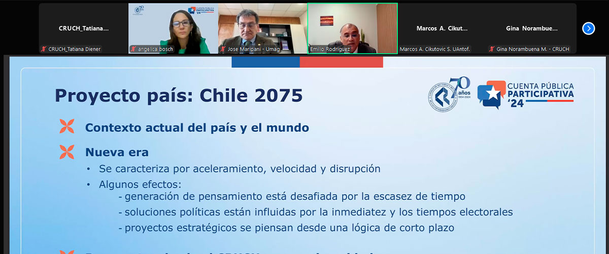 En Cuenta Pública Participativa: CRUCH anuncia proyecto país con miras al 2075